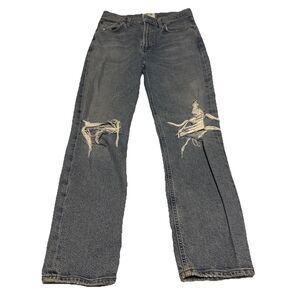 Agolde Wilder Jeans Ripped Knee Light Wash Women’s Size 26/2